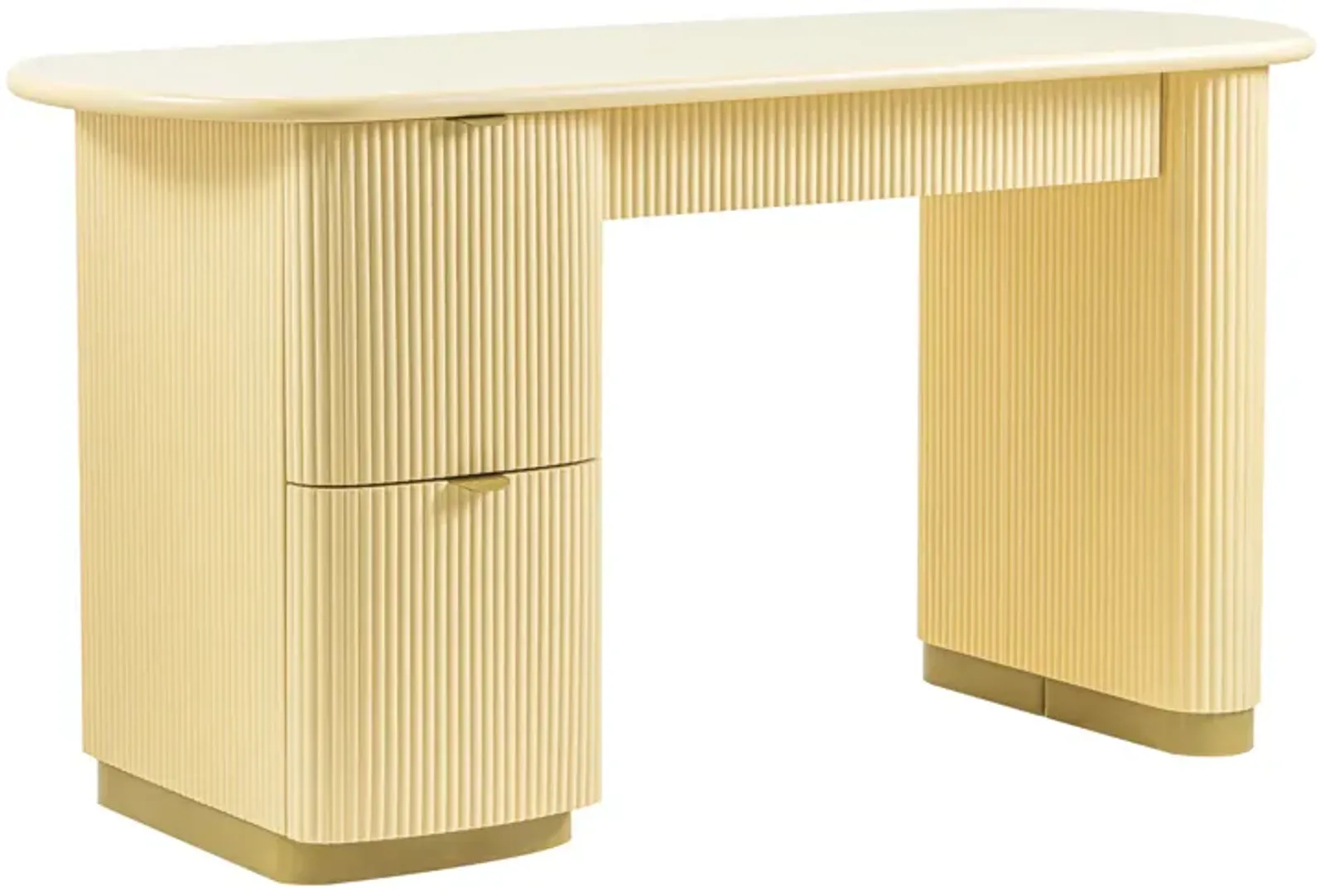 Francesca Yellow Peach 3-Drawer Desk