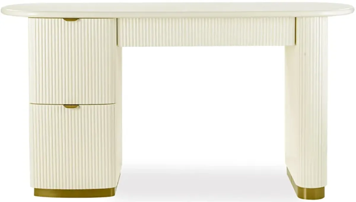 Francesca Cream 3-Drawer Desk