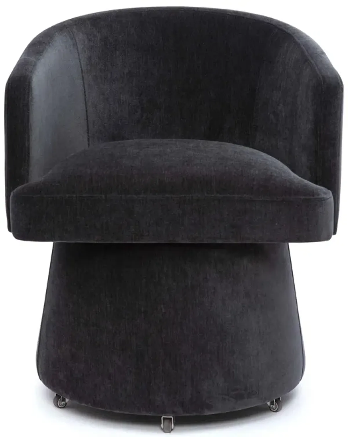 Kristen Black Upcycled Chenille Rolling Desk Chair