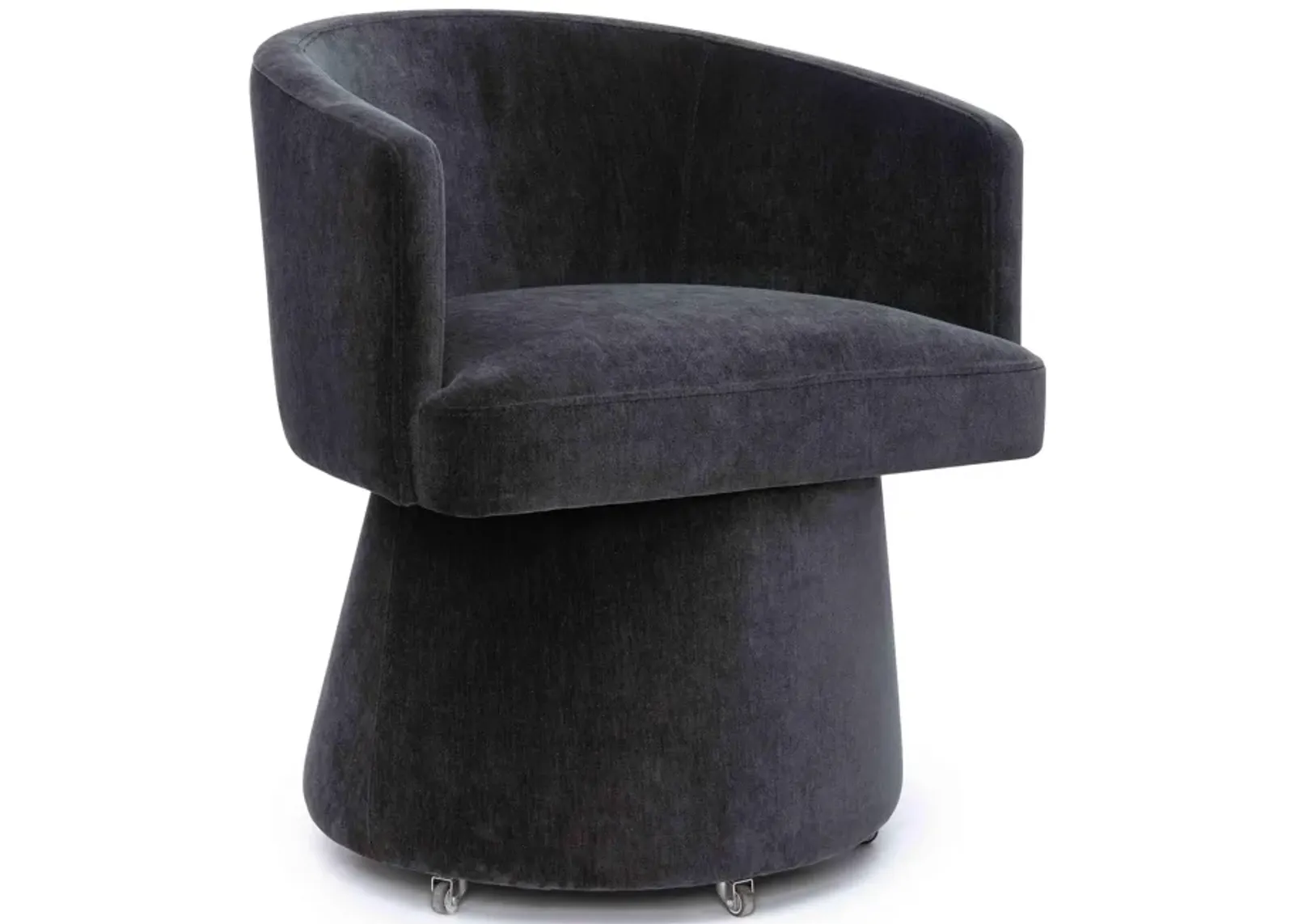 Kristen Black Upcycled Chenille Rolling Desk Chair