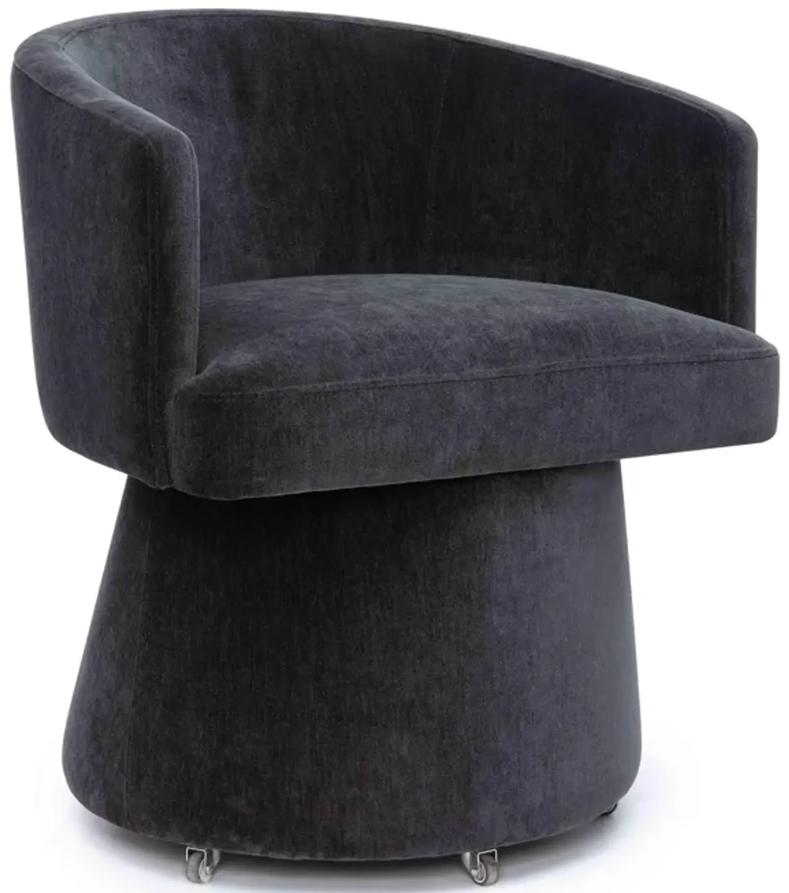 Kristen Black Upcycled Chenille Rolling Desk Chair