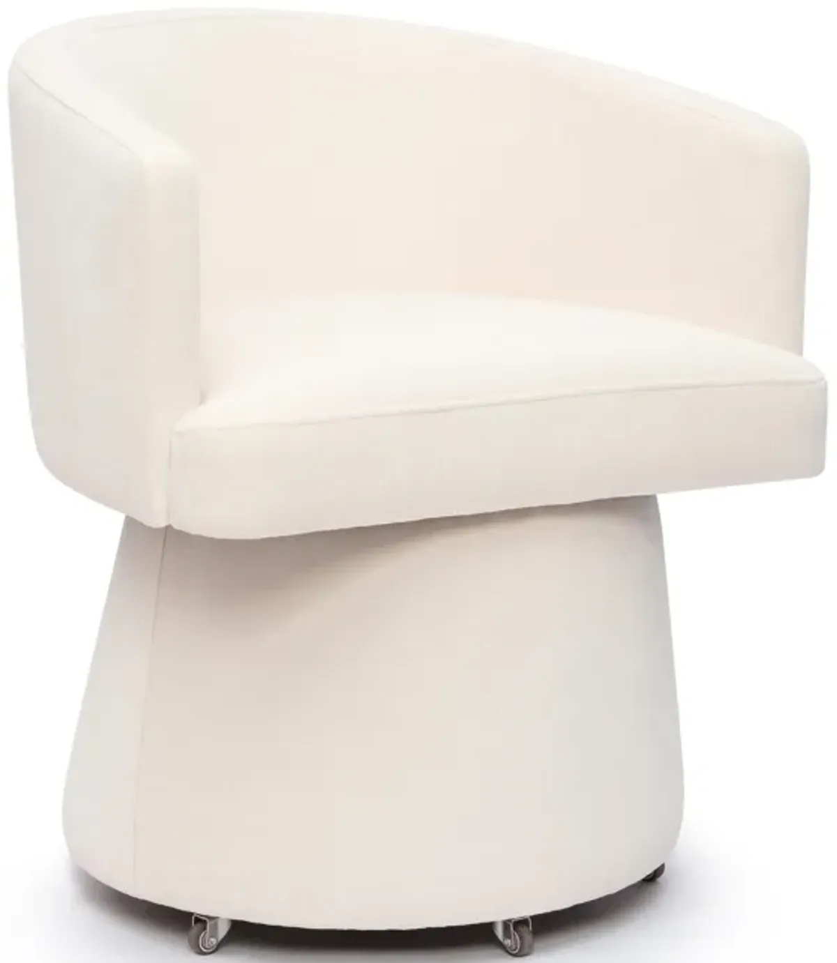 Kristen Cream Upcycled Chenille Rolling Desk Chair