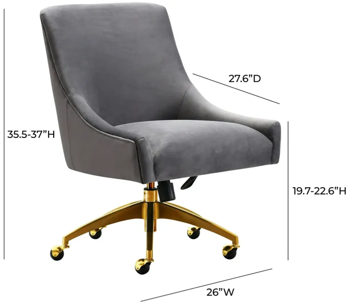 Beatrix Grey Office Swivel Chair