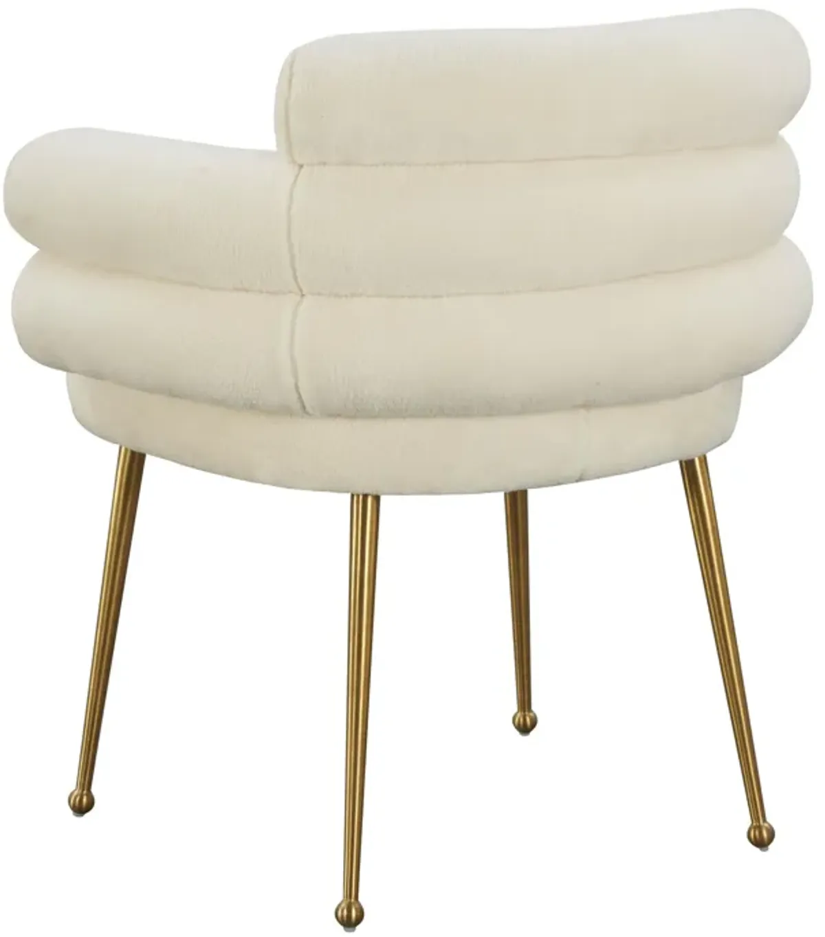 Dente Cream Faux Sheepskin Dining Chair