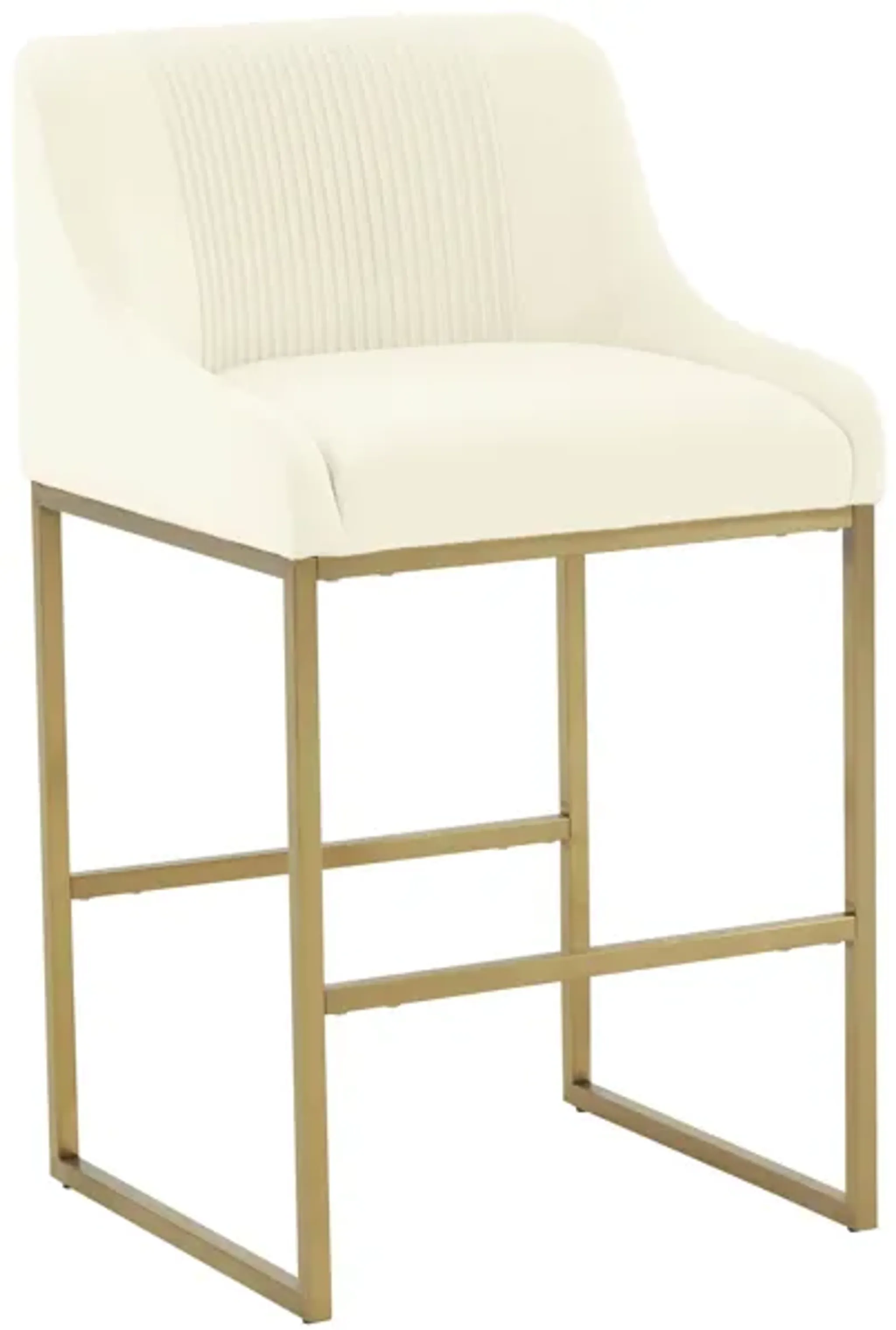 Lisa Pleated Performance Velvet Counter Stool | Furniture.com