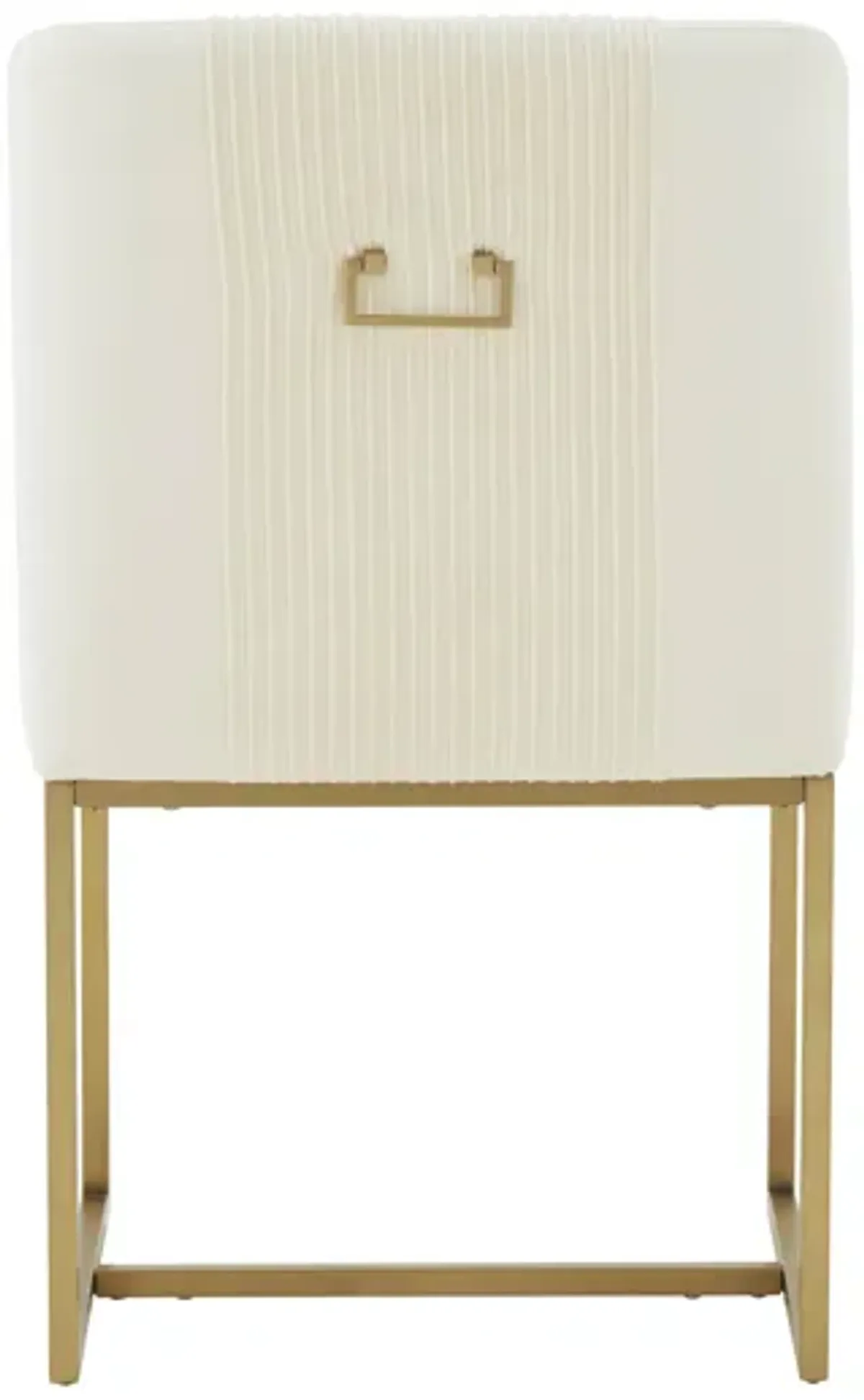 Lisa Cream Pleated Velvet Dining Chair