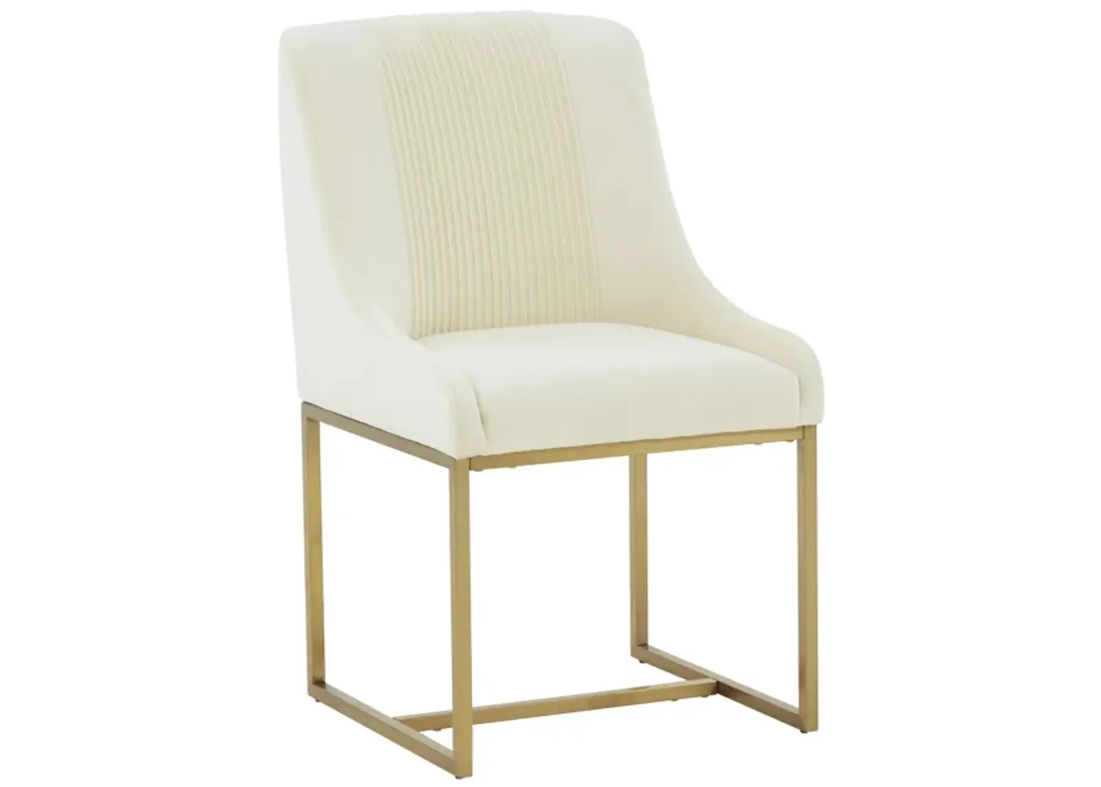 Lisa Cream Pleated Velvet Dining Chair