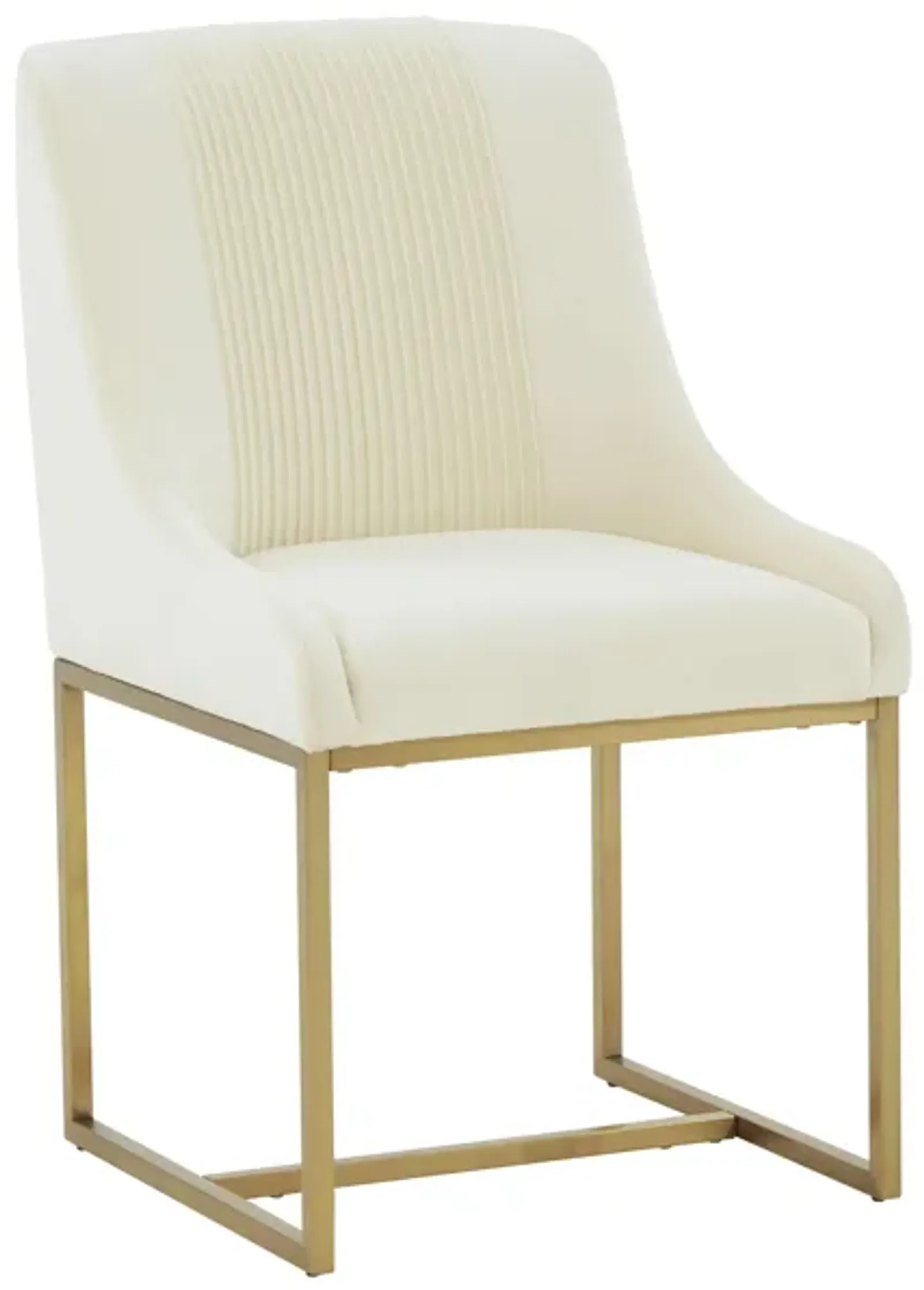 Lisa Cream Pleated Velvet Dining Chair