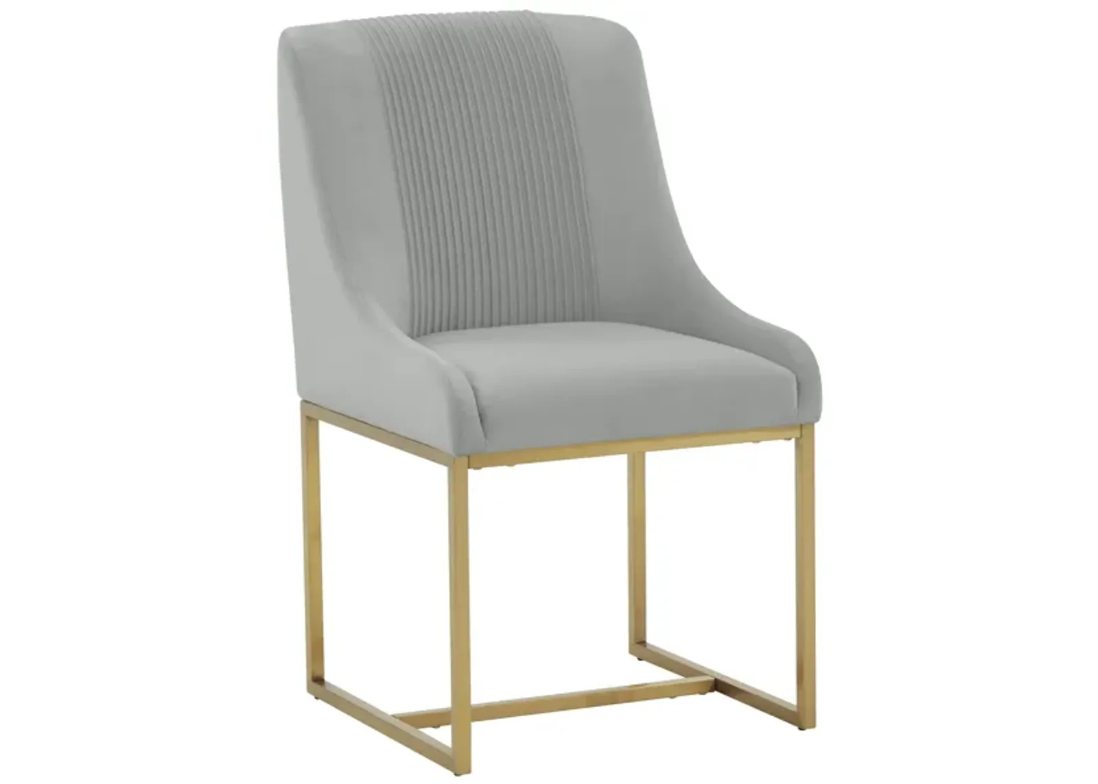 Lisa Grey Pleated Velvet  Dining Chair