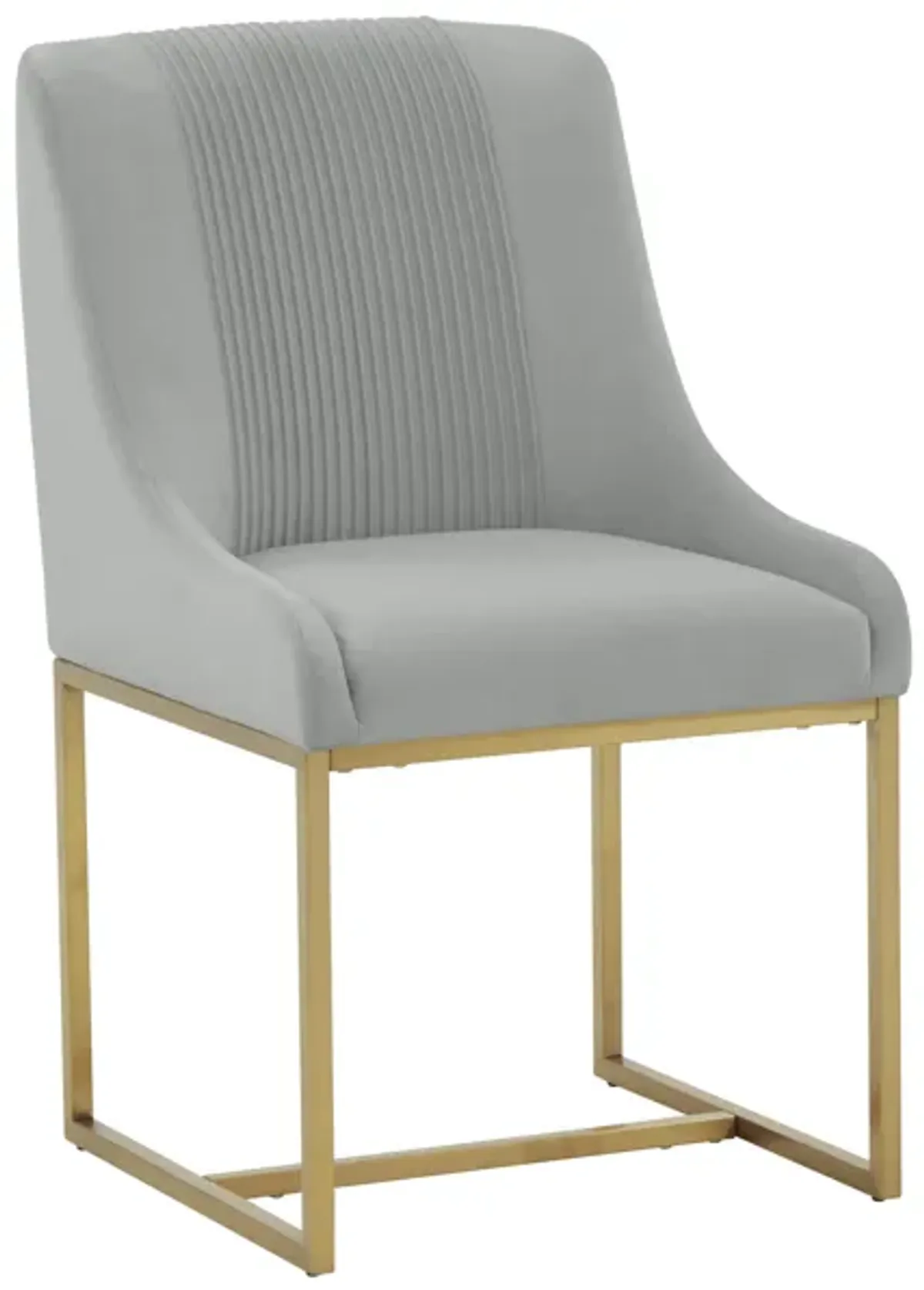 Lisa Grey Pleated Velvet  Dining Chair