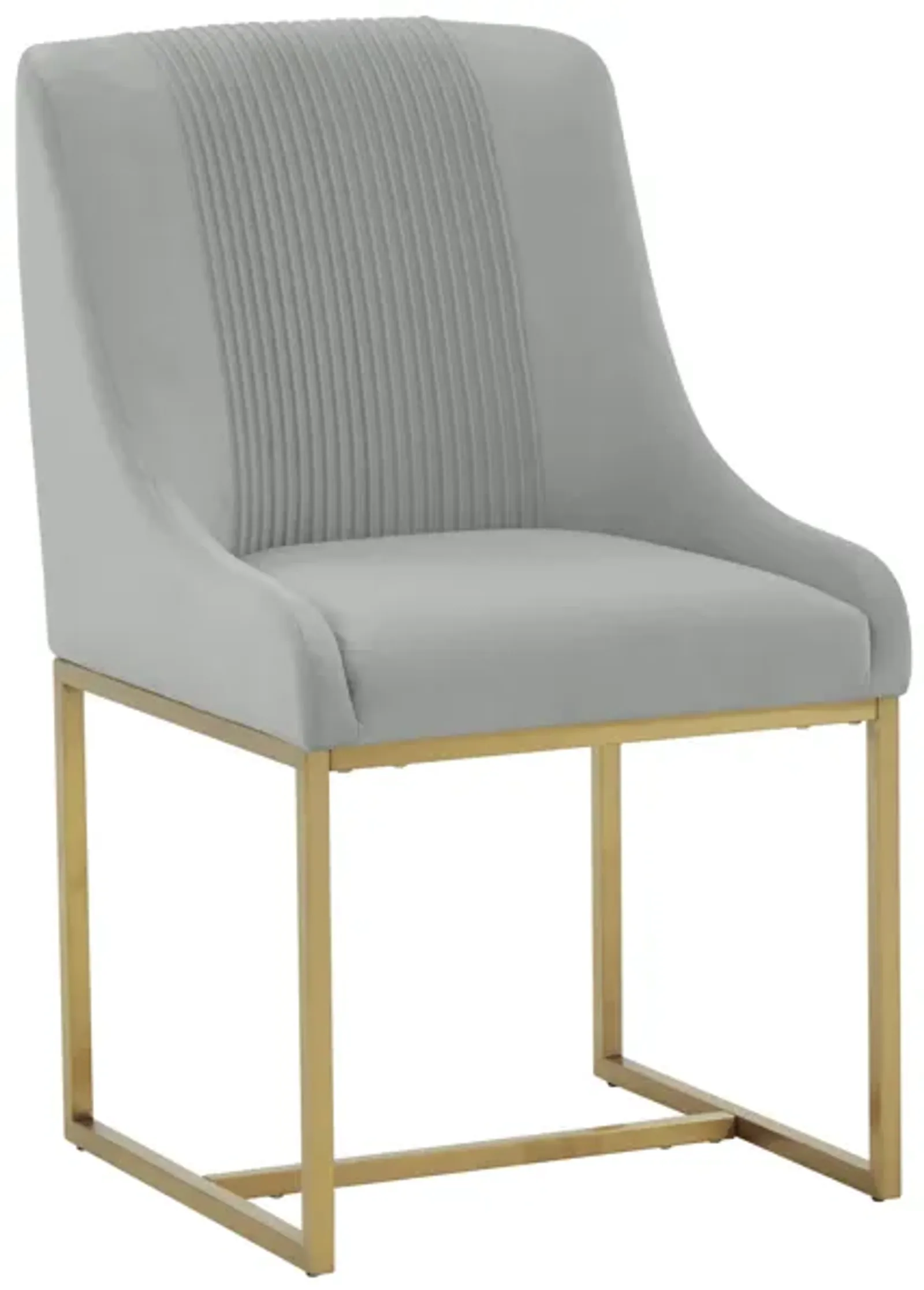 Lisa Grey Pleated Velvet  Dining Chair