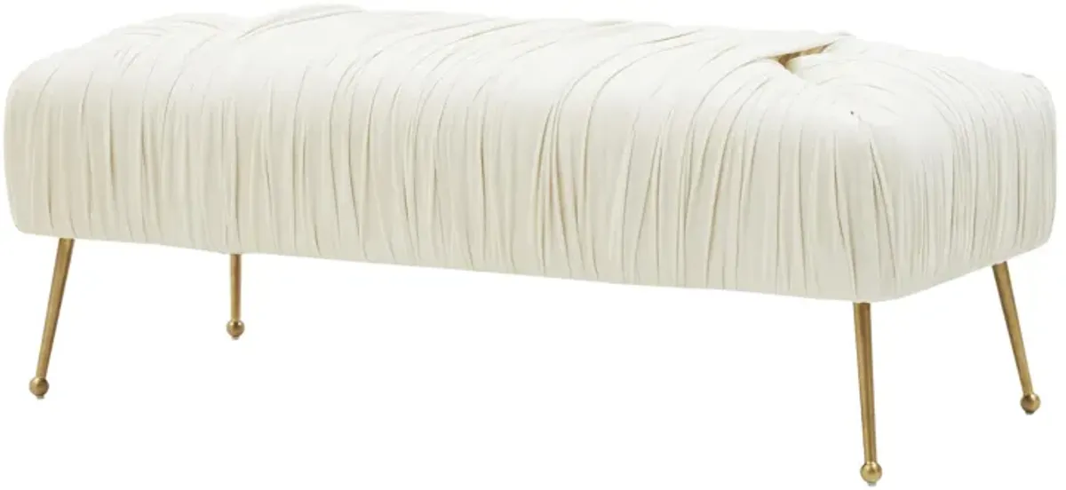 Jessica Cream Velvet Bench