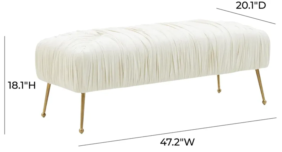 Jessica Cream Velvet Bench