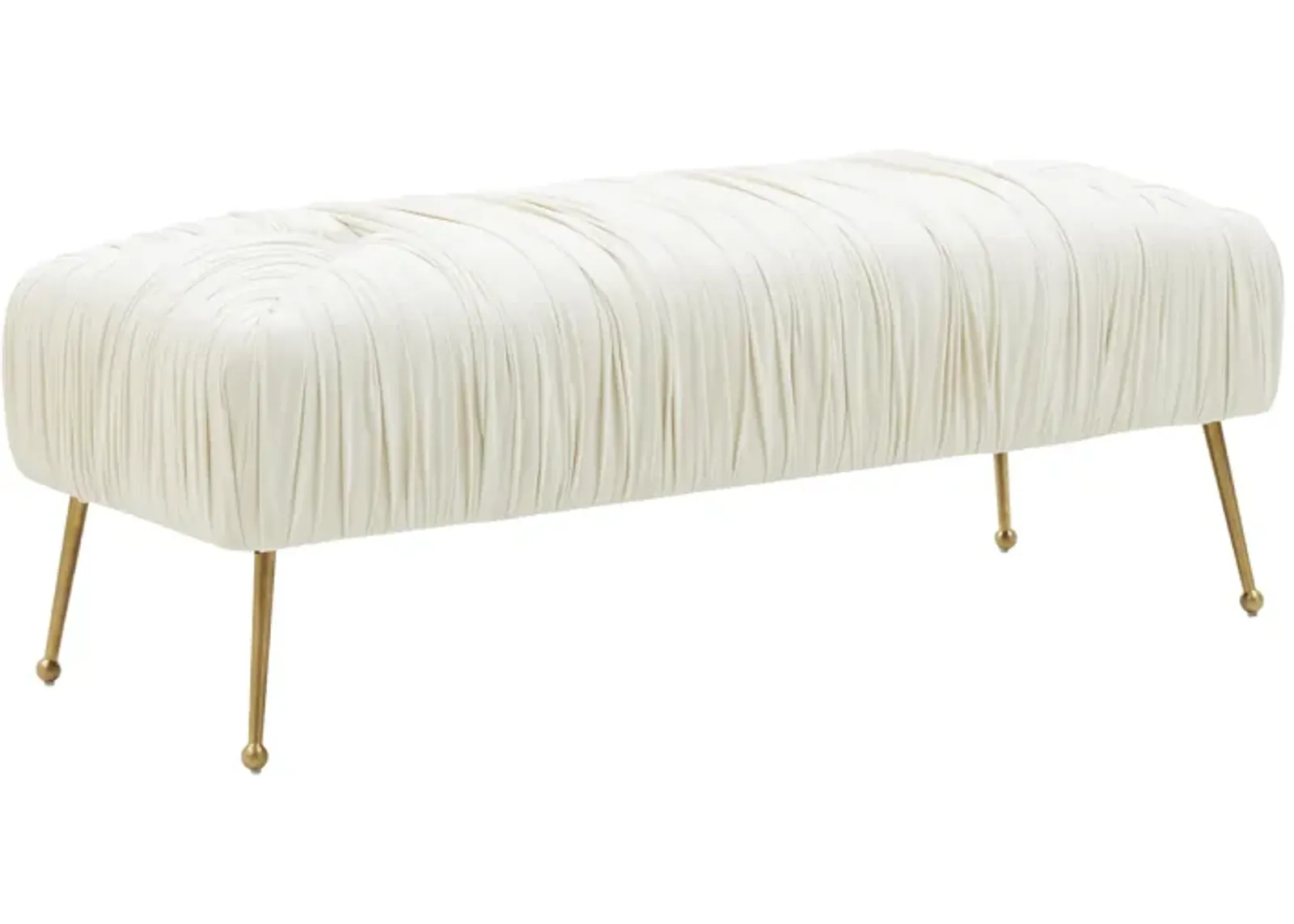 Jessica Cream Velvet Bench