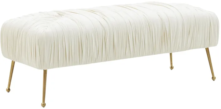 Jessica 47" Cream Velvet Bench