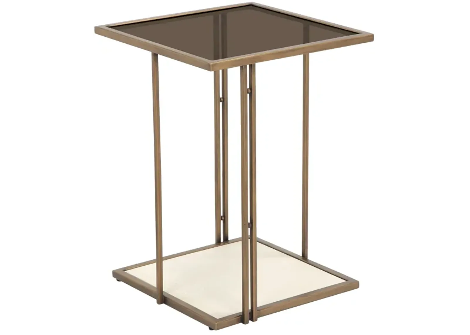 Emma Cream Ash & Glass Side Table