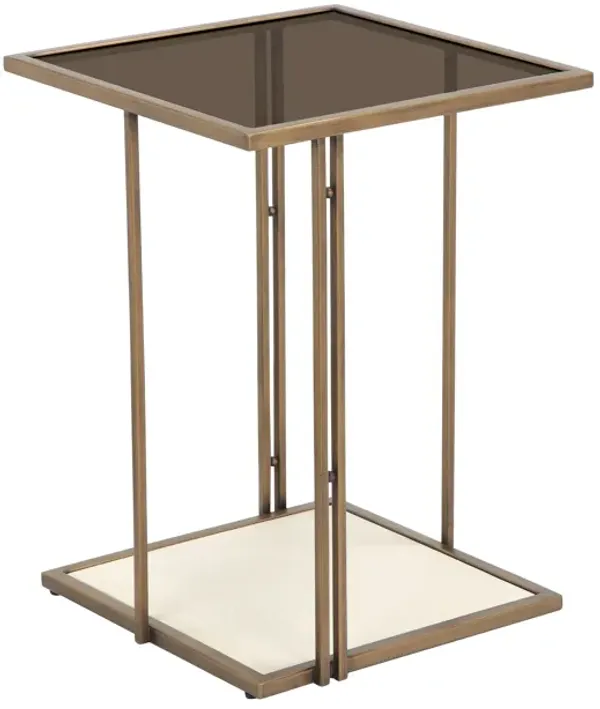 Emma Cream Ash & Glass Side Table