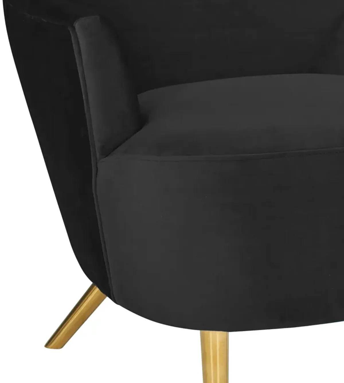 Julia Black Velvet Wingback Chair