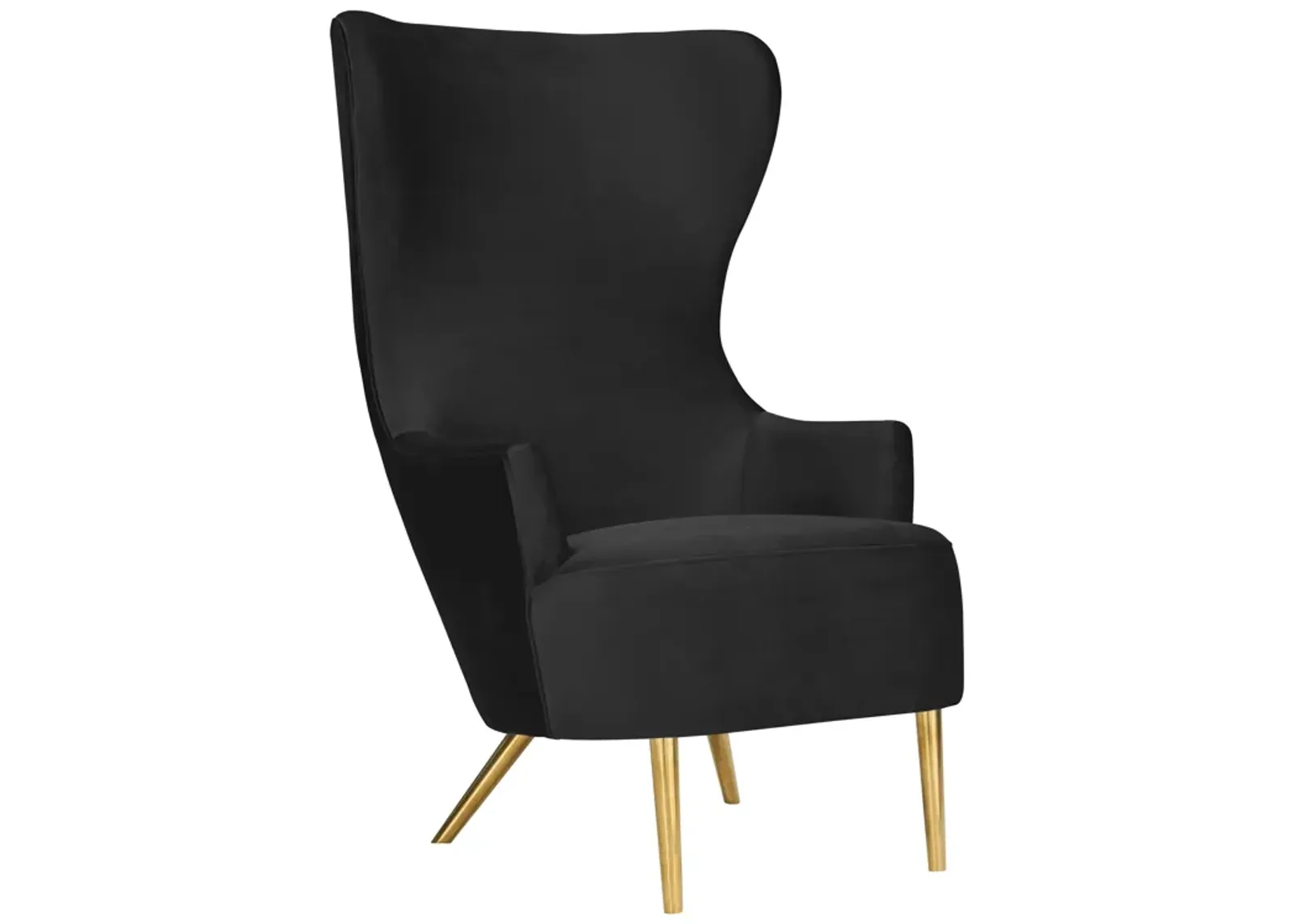 Julia Black Velvet Wingback Chair