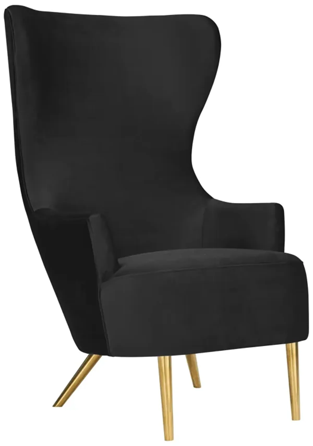 Julia Black Velvet Wingback Chair