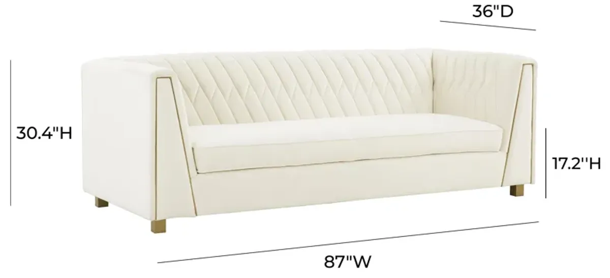 Wafa Cream Velvet Sofa