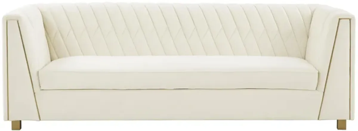 Wafa Cream Velvet Sofa