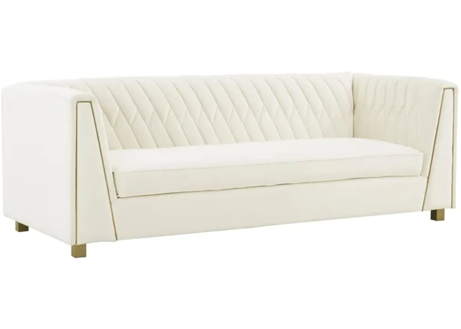 Wafa Cream Velvet Sofa