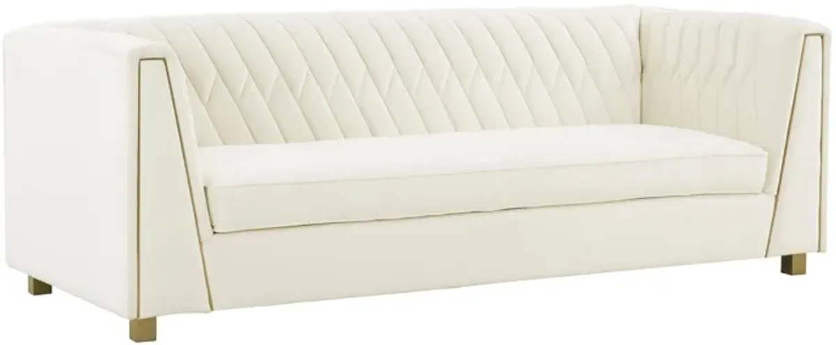 Wafa Cream Velvet Sofa