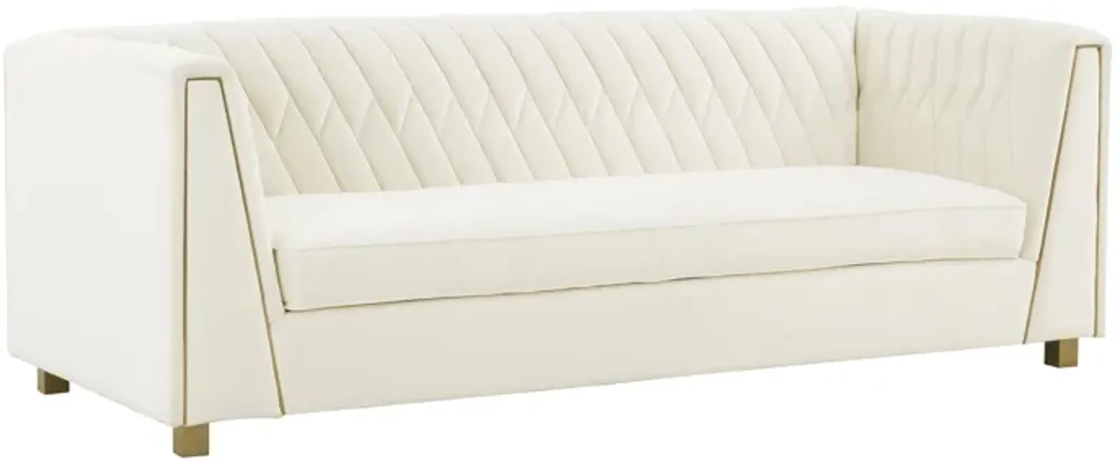 Wafa Cream Velvet Sofa