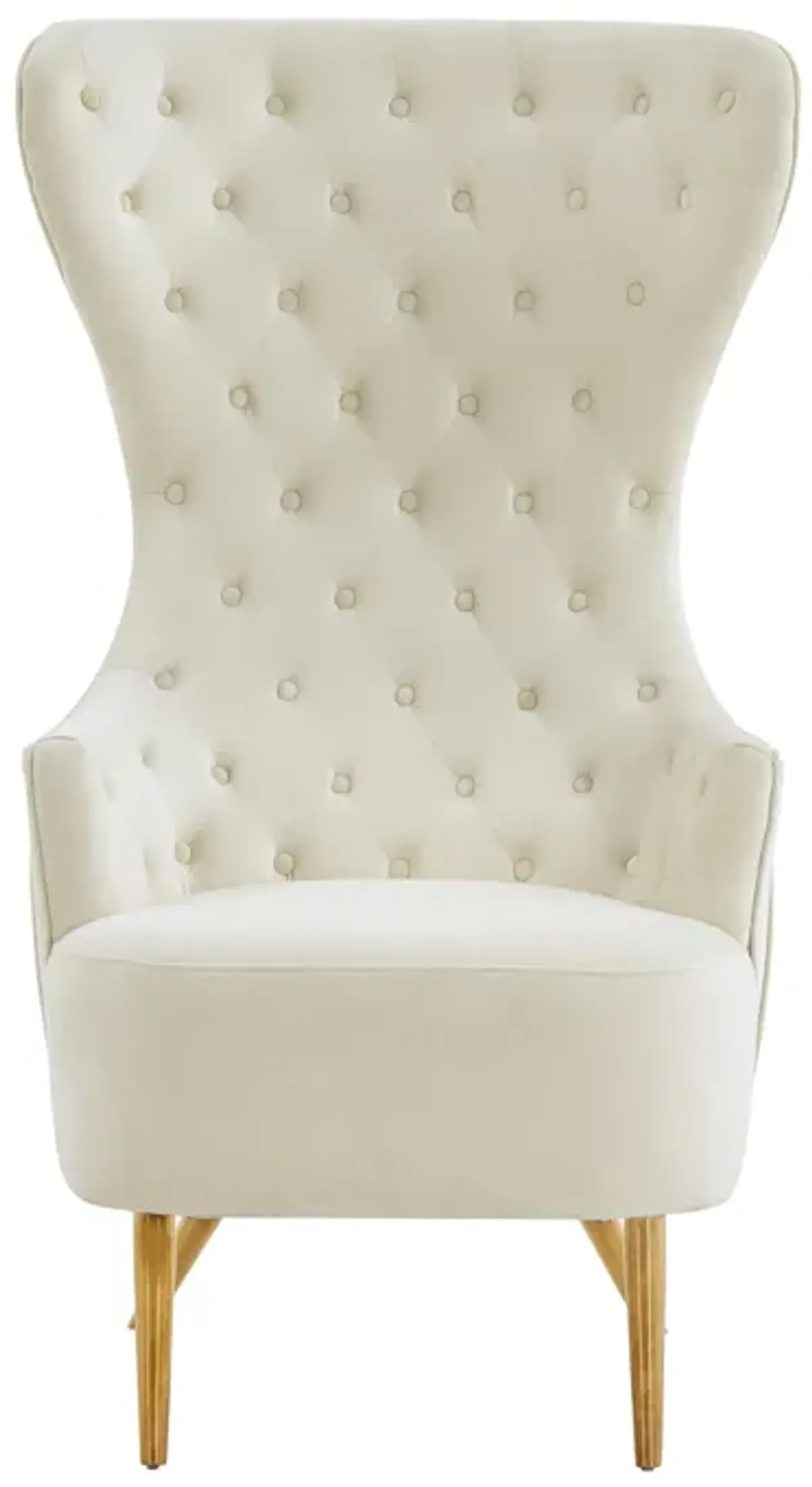 Jezebel Cream Velvet Wingback Chair