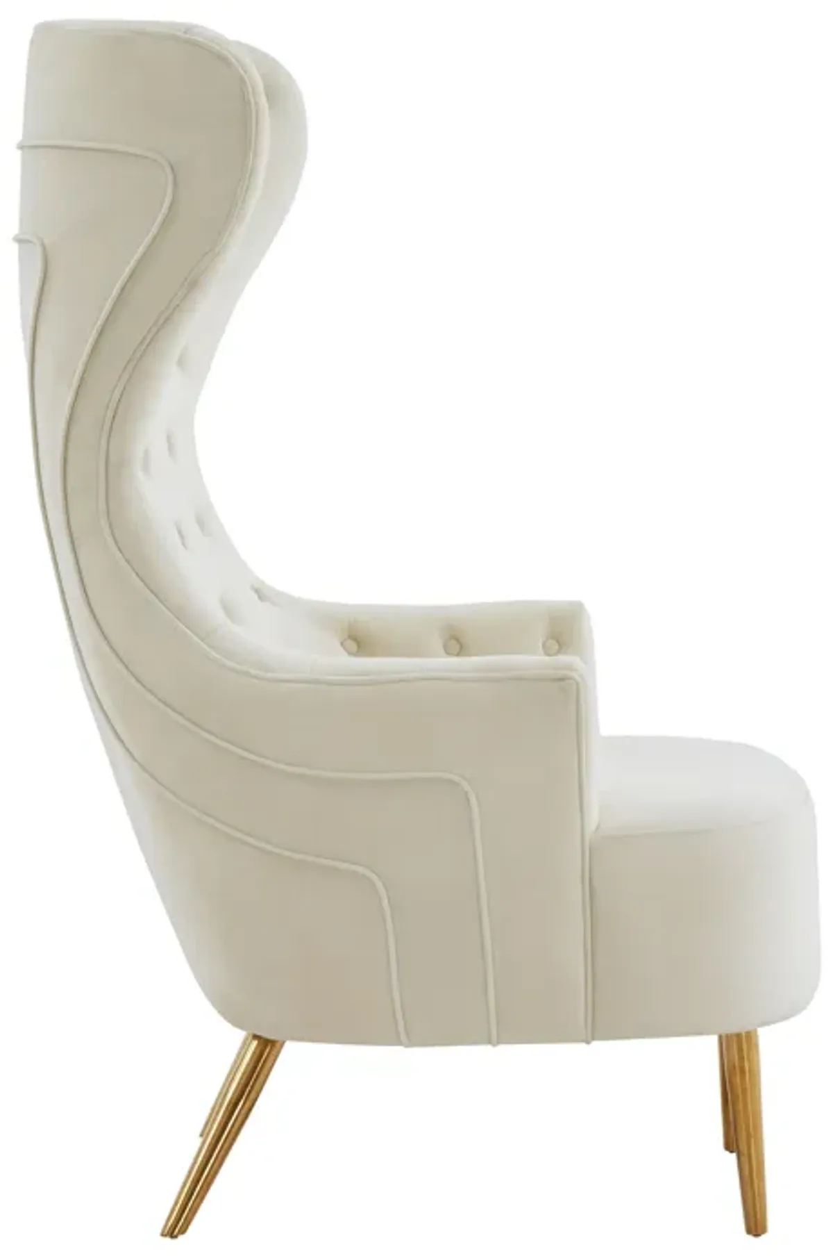 Jezebel Cream Velvet Wingback Chair