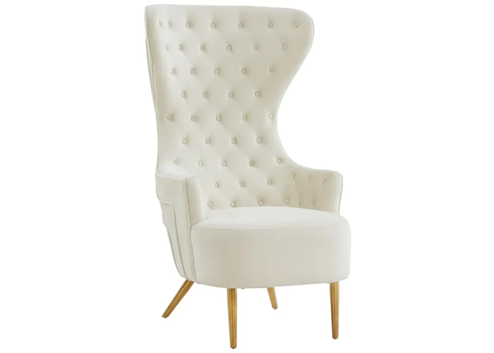 Jezebel Cream Velvet Wingback Chair