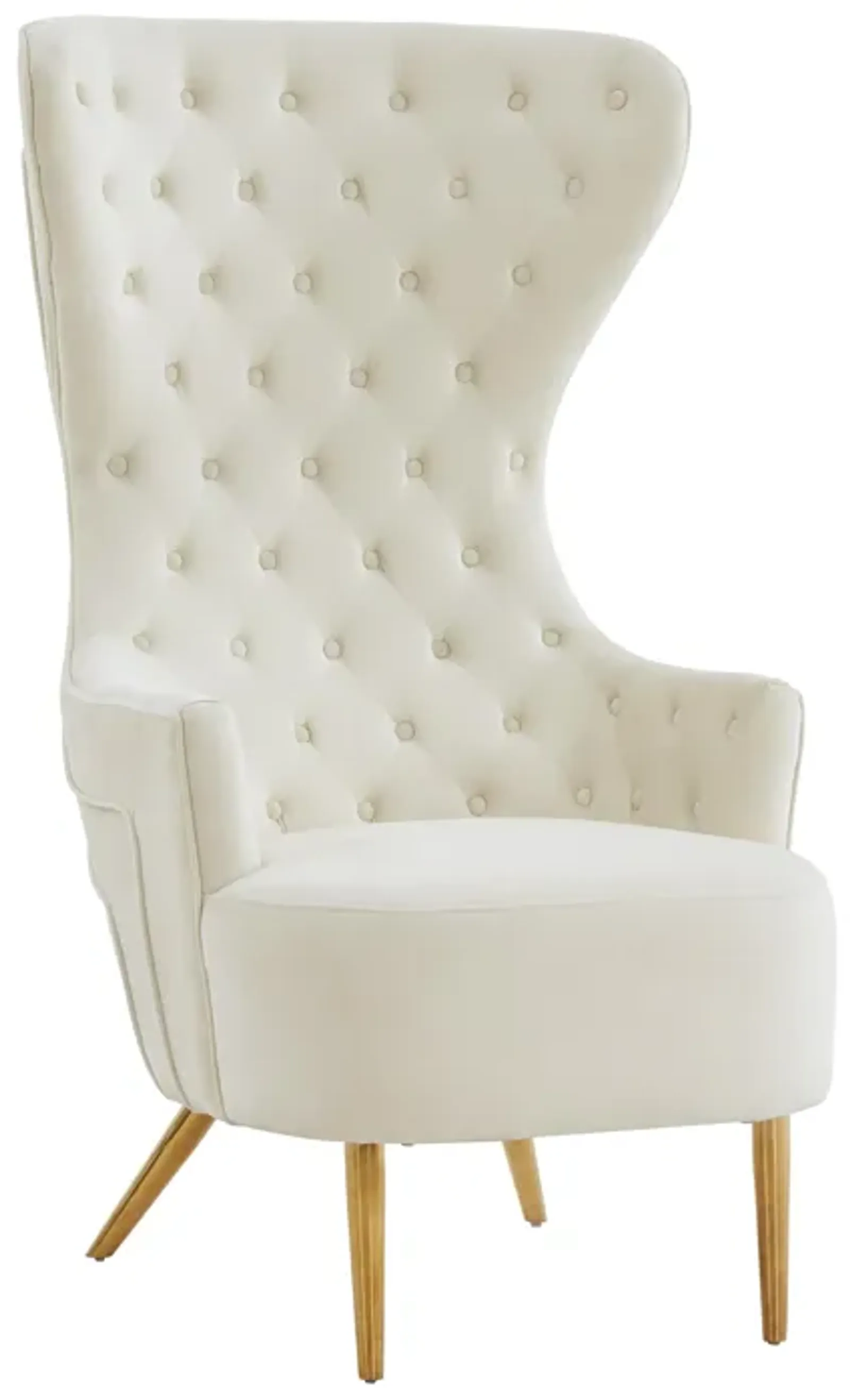 Jezebel Cream Velvet Wingback Chair