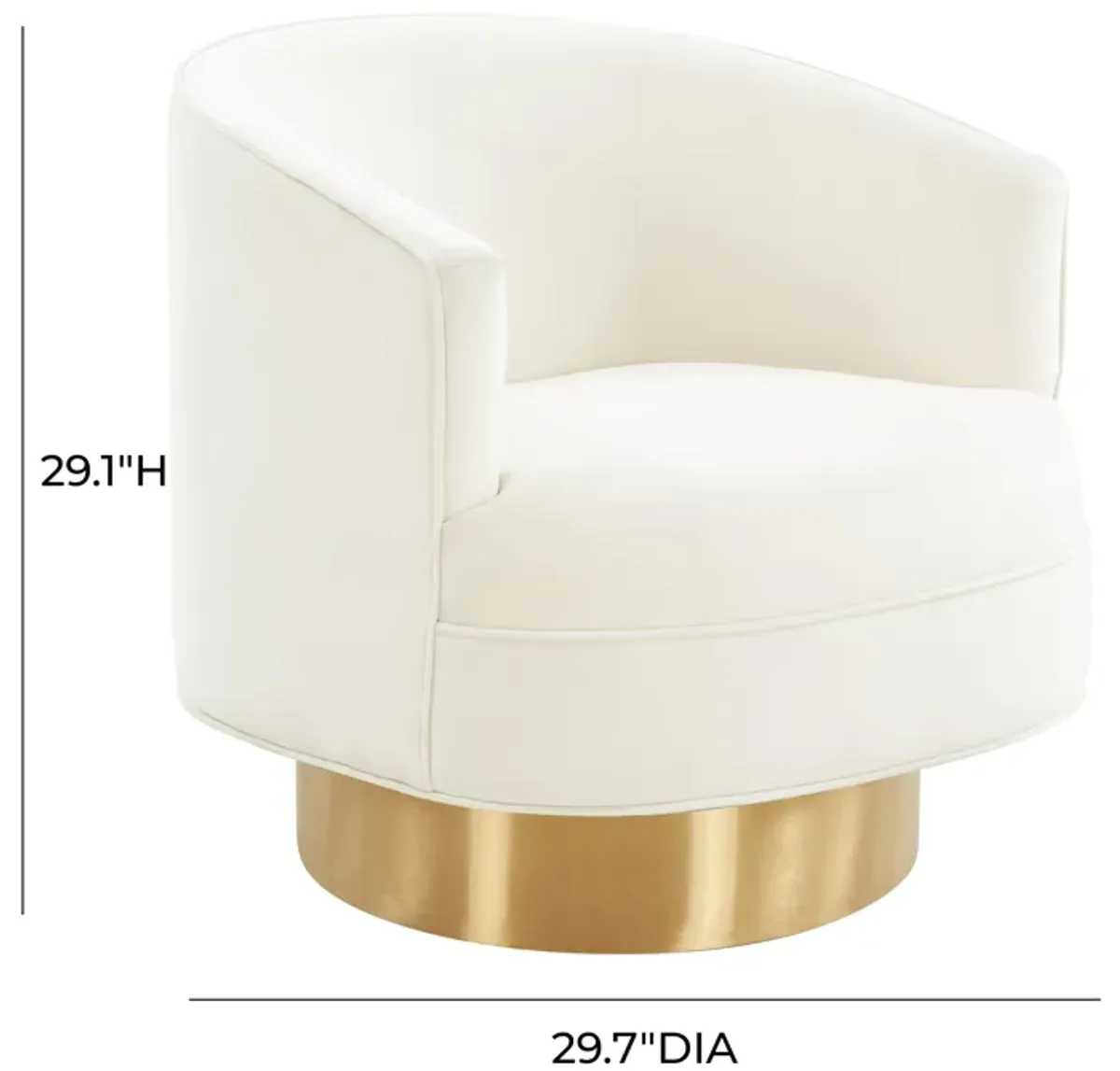 Stella Cream Velvet Swivel Chair