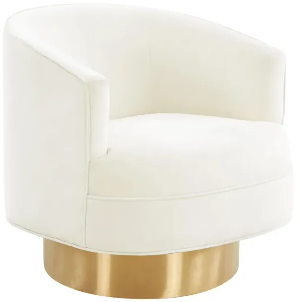 Stella Cream Velvet Swivel Chair