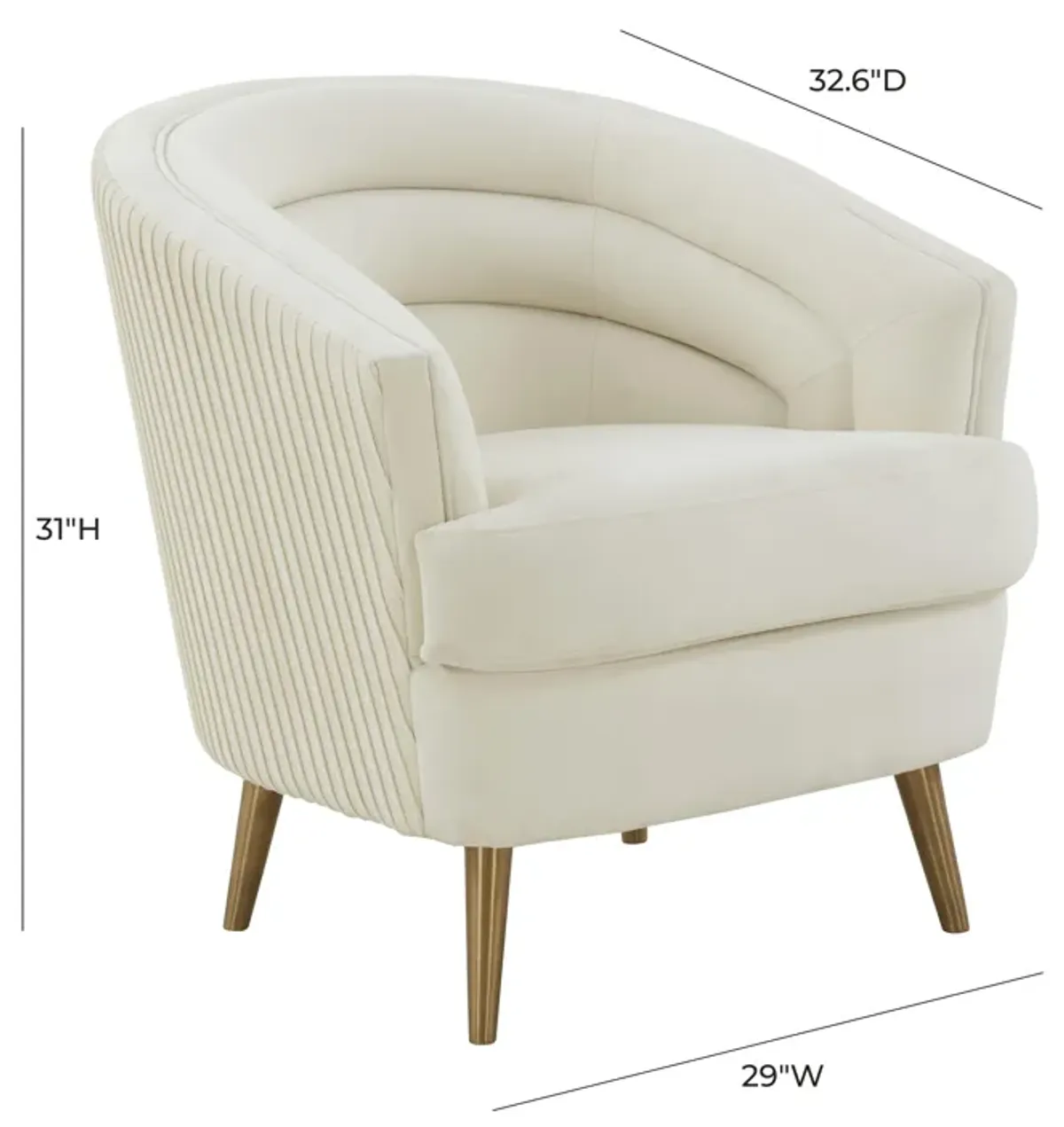 Jules Cream Velvet Accent Chair