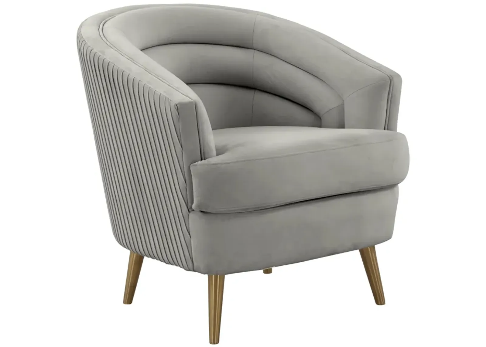 Jules Light Grey Velvet Accent Chair