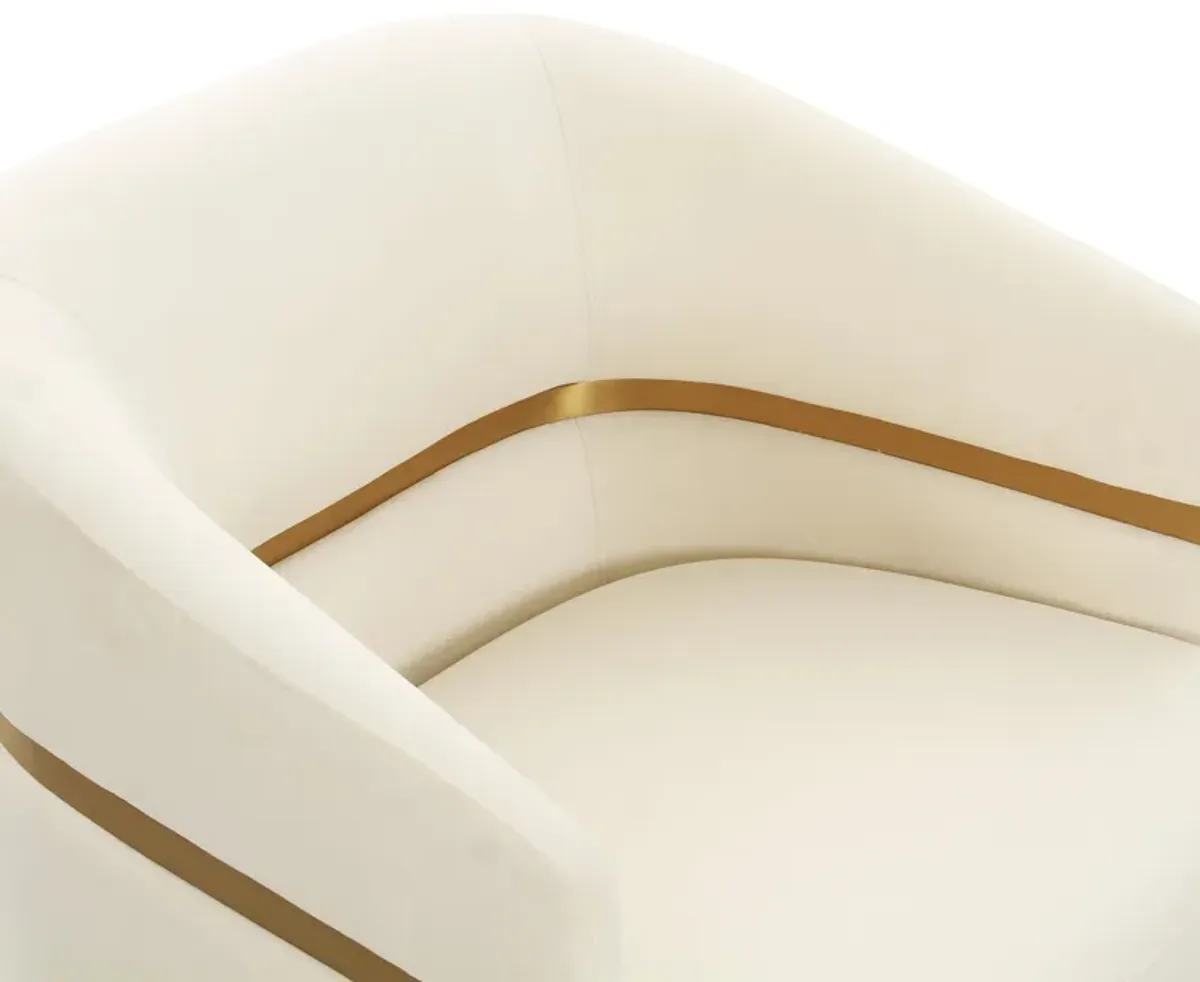 Ayla Cream Velvet Accent Chair