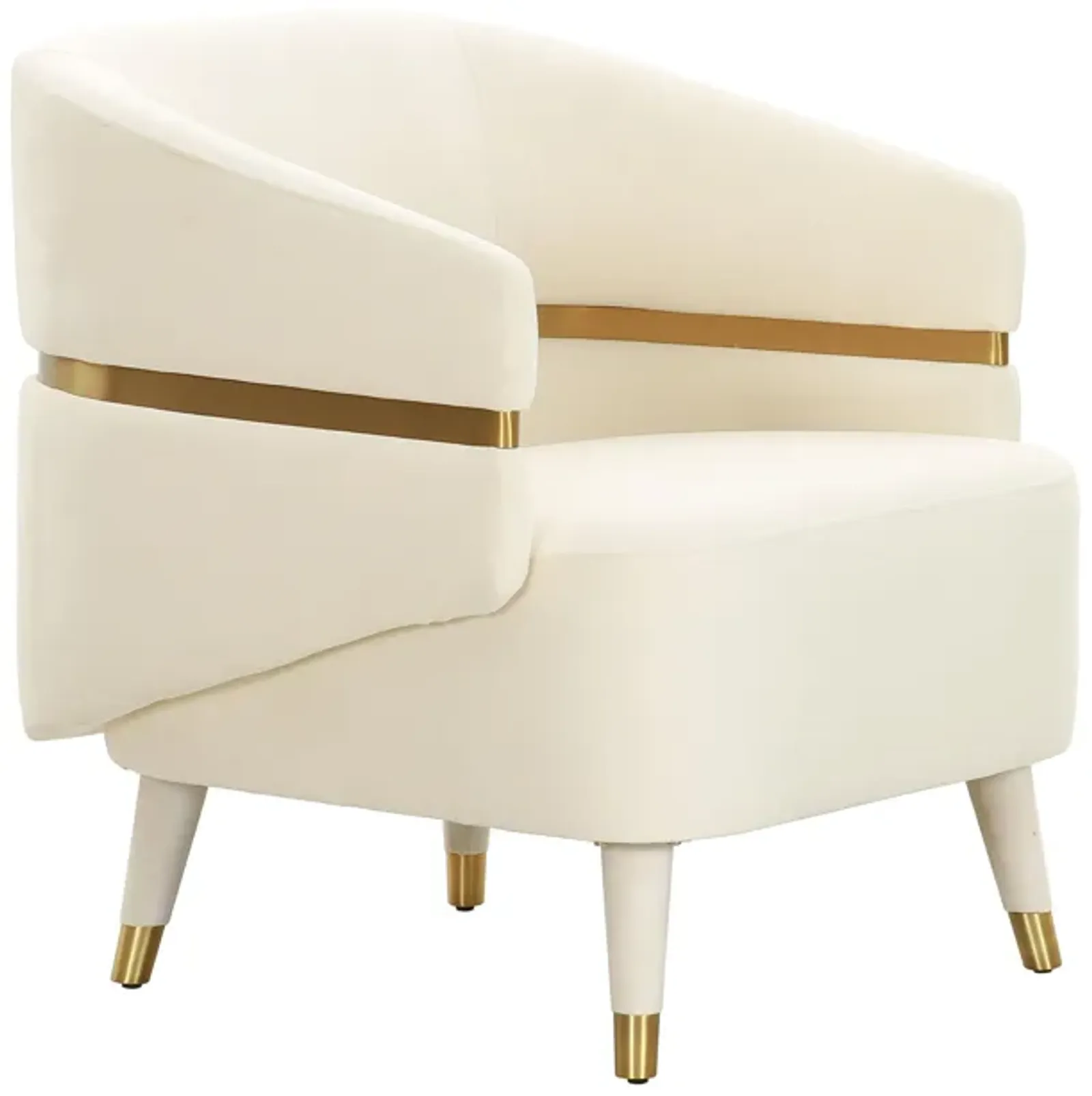 Ayla Cream Velvet Accent Chair