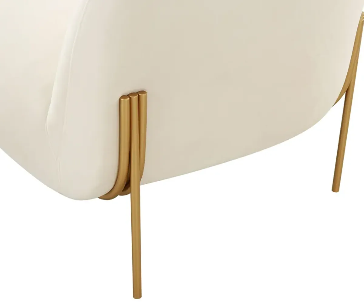 Kandra Cream Velvet Accent Chair