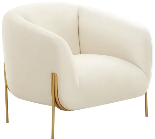 Kandra Cream Velvet Accent Chair