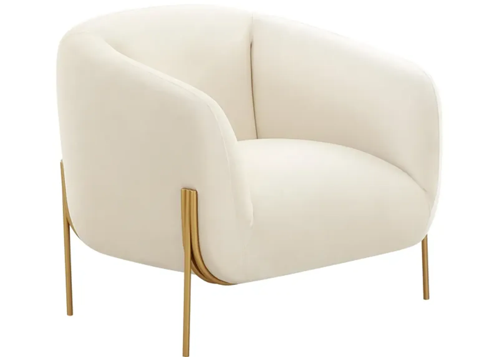 Kandra Cream Velvet Accent Chair