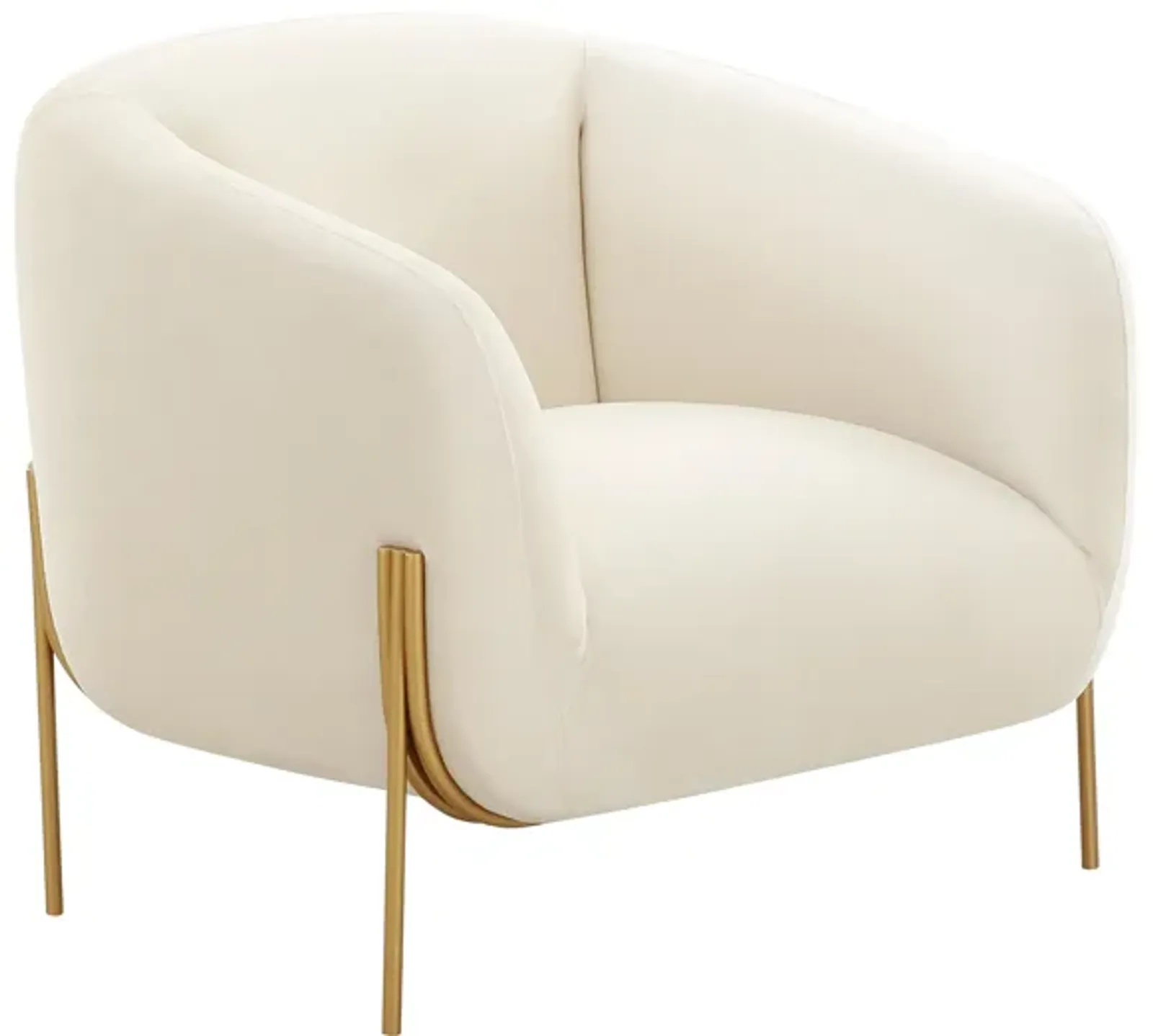 Kandra Cream Velvet Accent Chair