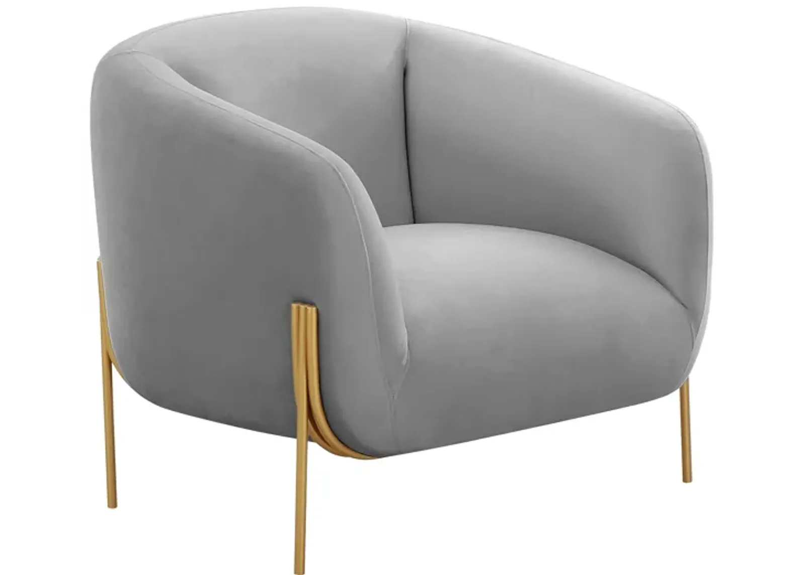 Kandra Grey Velvet Accent Chair