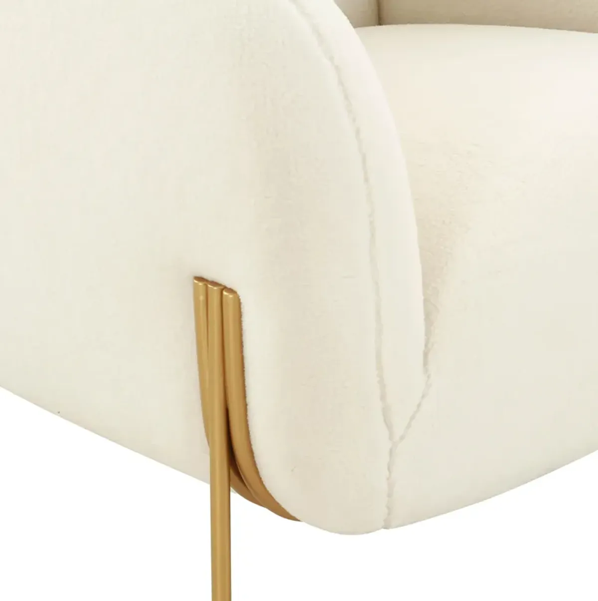 Kandra Cream Shearling Accent Chair