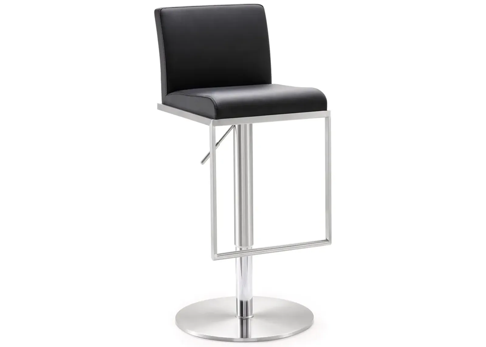 Amalfi Black Performance Vegan Leather Adjustable Stool