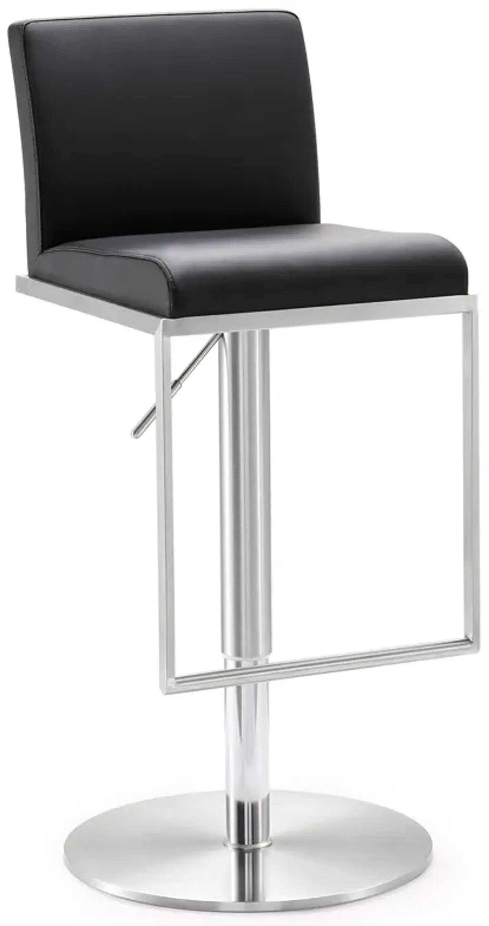 Amalfi Black Performance Vegan Leather Adjustable Stool