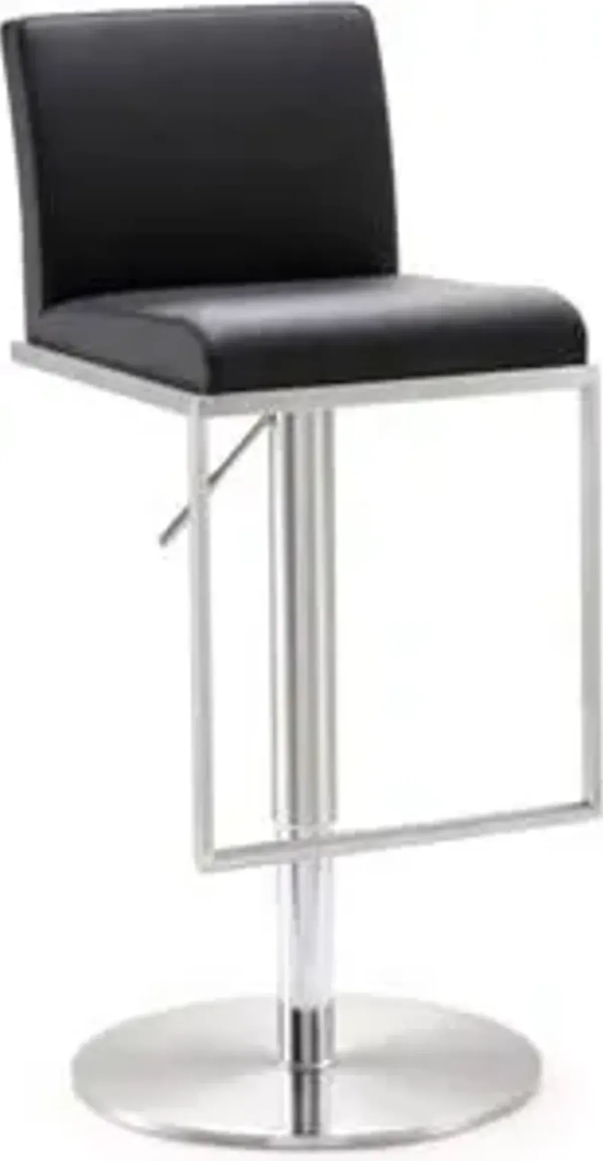 Amalfi Black Performance Vegan Leather Adjustable Stool