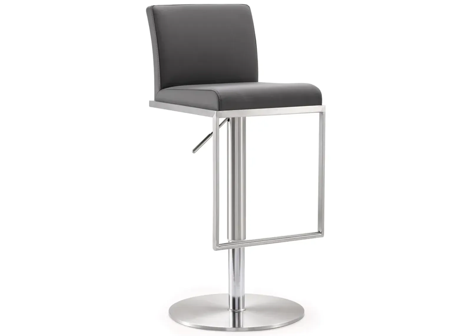 Amalfi Grey Performance Vegan Leather Adjustable Stool