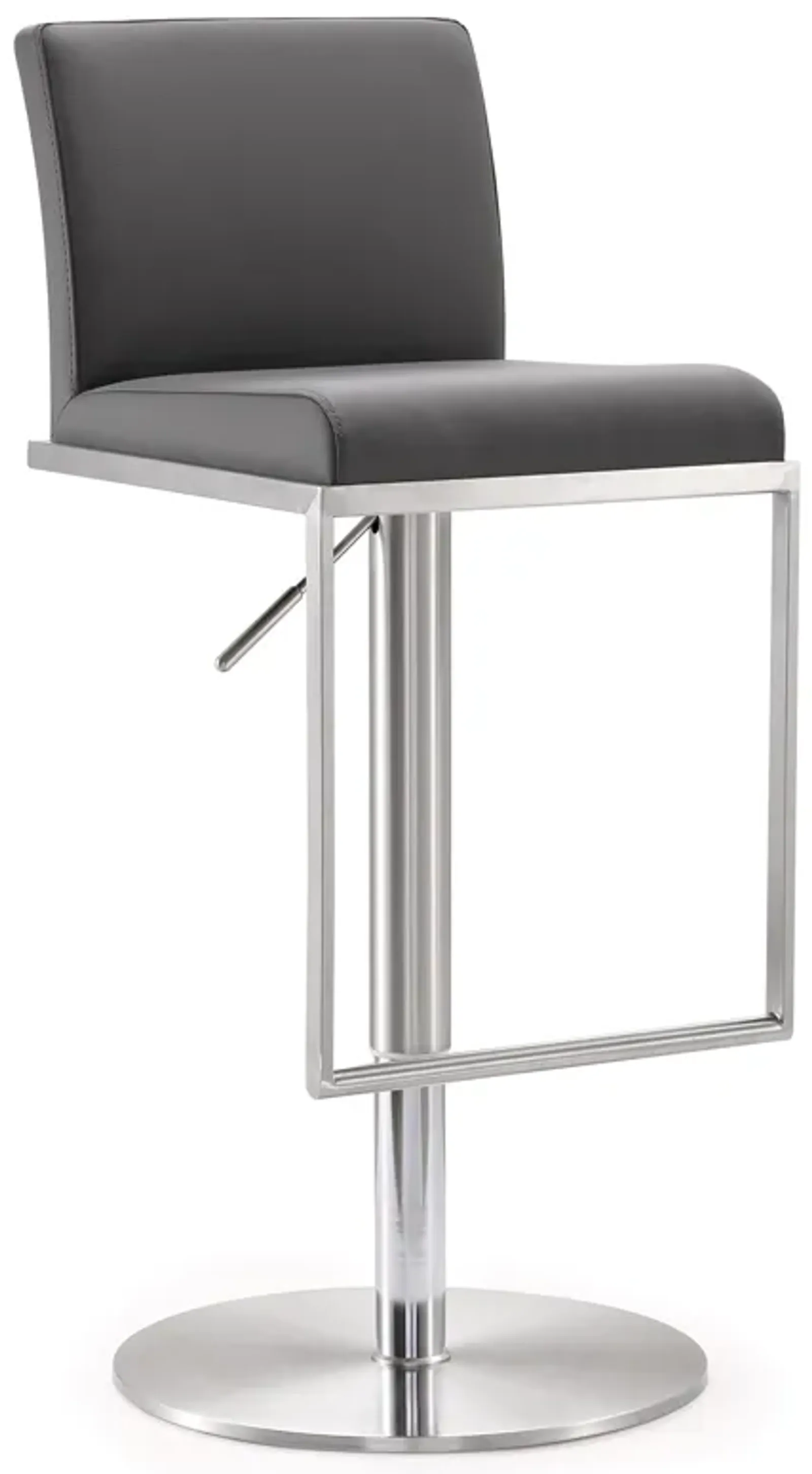 Amalfi Grey Performance Vegan Leather Adjustable Stool